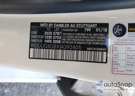 2018 Mercedes-Benz S 450 z USA, uszkodzony, nr VIN WDDUG6GB9JA392405